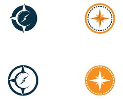 Imagen vectorial de compass logo y símbolo plantilla icono vector