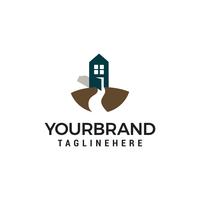 Road and House logo design concept template vector