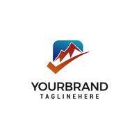 check mountain logo design concept template vector