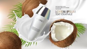 Concept poster for organic natural cream vector