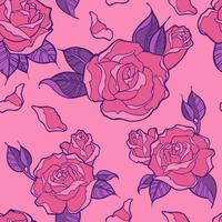 Patrón sin fisuras de flores rosas vector