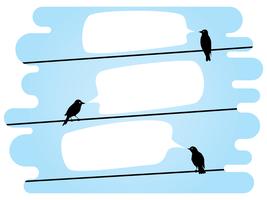 chatting birds on wires vector