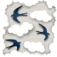 Swallow clouds seamles pattern vector
