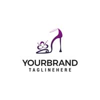 high heels logo design concept template vector