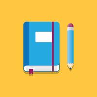 Notebook and Pencil Vector