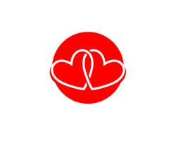 Amor iconos rojos Logo y símbolos Vector plantilla