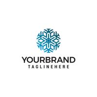 snowflake logo design concept template vector