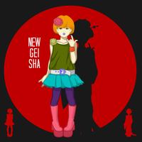 Chica japonesa joven geisha vector