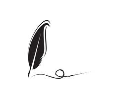 Feather pen write sign logo template app icons vector