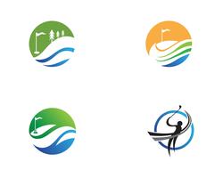 Golf club icons symbols elements and logo vector images