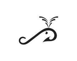 fish hook symbol and logo vector 