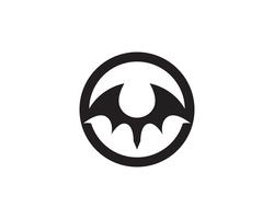 Bat black  logo template white background icons app vector