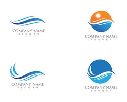 Water Wave symbol and icon Logo Template vector