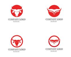 Iconos de plantilla de logotipo y símbolos de cuerno de toro vector