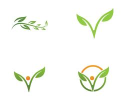 Logos of green Tree leaf ecology vector