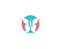 Mariposa conceptual simple colorido logo vector