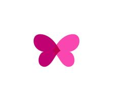 Mariposa conceptual simple colorido logo vector