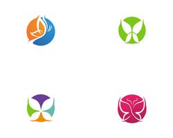 Mariposa conceptual simple colorido logo vector