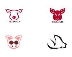 Pig head logo animal vector