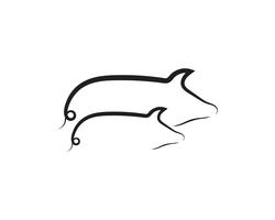 Pig head logo animal vector