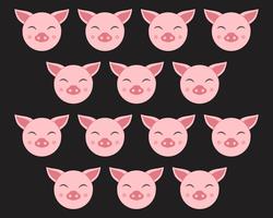 Pig head logo animal vector