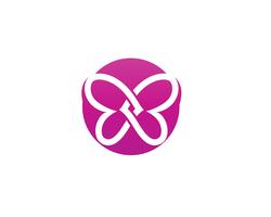 Mariposa conceptual simple colorido logo vector