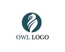 Owl head bird logo vector template animal