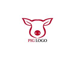 Pig head logo animal vector