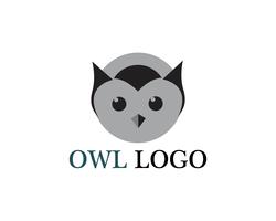 Owl head bird logo vector template animal