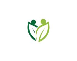 Logotipos de vector de elemento de naturaleza de hoja verde ecología