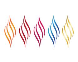 Icono de vector de plantilla de logotipo de llama de fuego Logotipo de petróleo, gas y energía