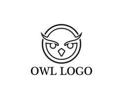 Owl head bird logo vector template animal