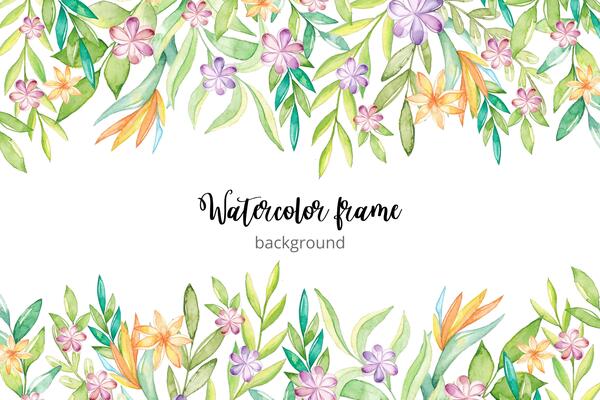 Watercolor tropical background