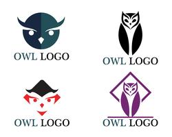 Owl head bird logo vector template animal