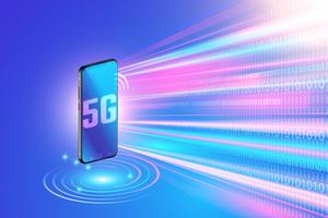 5g network technology on smartphone and high speed wireless network. next generation of internet vector