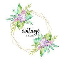 Watercolor tropical floral frame
