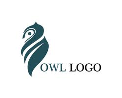 Owl head bird logo vector template animal