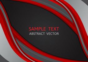 Red and Black color wave abstract vector background with copy space, Vector Illustration