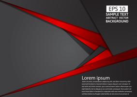 Geometric abstract background red and black color with copy space modern design, Vector illustration