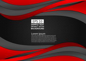 Black and red color wave abstract background with copy space for your business, Vector illustration