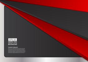 Fondo geométrico abstracto de color rojo, negro y plata, ilustración vectorial vector