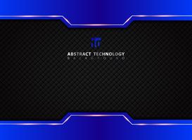 Template blue and black contrast abstract technology background. vector