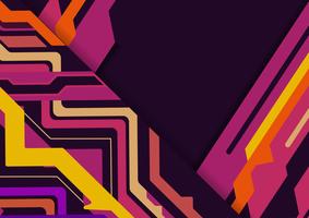 Multicolored  abstract geometric on purple background with copy space, Vector illustration