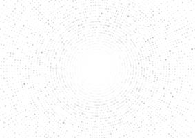 Gray vector geometric circle abstract on white background. Dotted texture pattern in halftone style