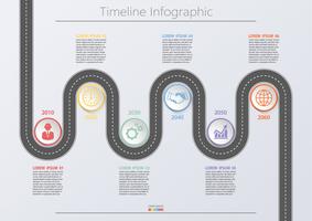 Mapa de carreteras de negocios. Iconos de infografía de línea de tiempo diseñados para la plantilla de fondo abstracto vector