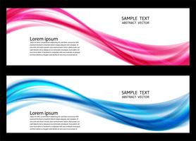 Wave blue and pink transparent abstract on white background with copy space, vector illustration for banner