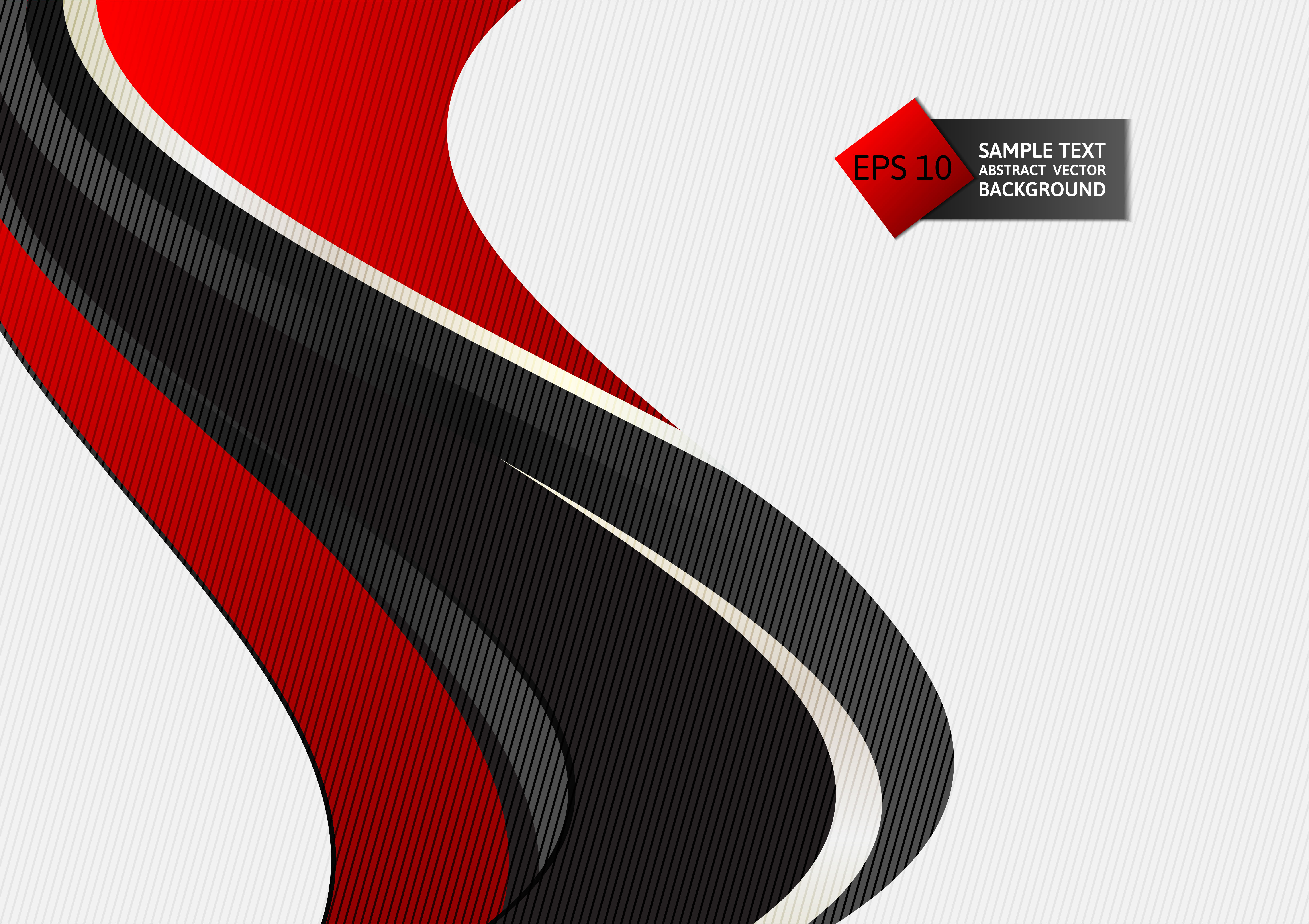 Red And Black Color Wave Abstract Background Vector Illustration