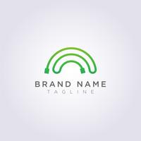Design a wired logo with rainbow colors for your business or brand vector