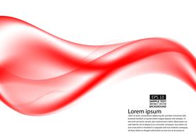 Wave red transparent abstract on white background with copy space, vector illustration EPS10