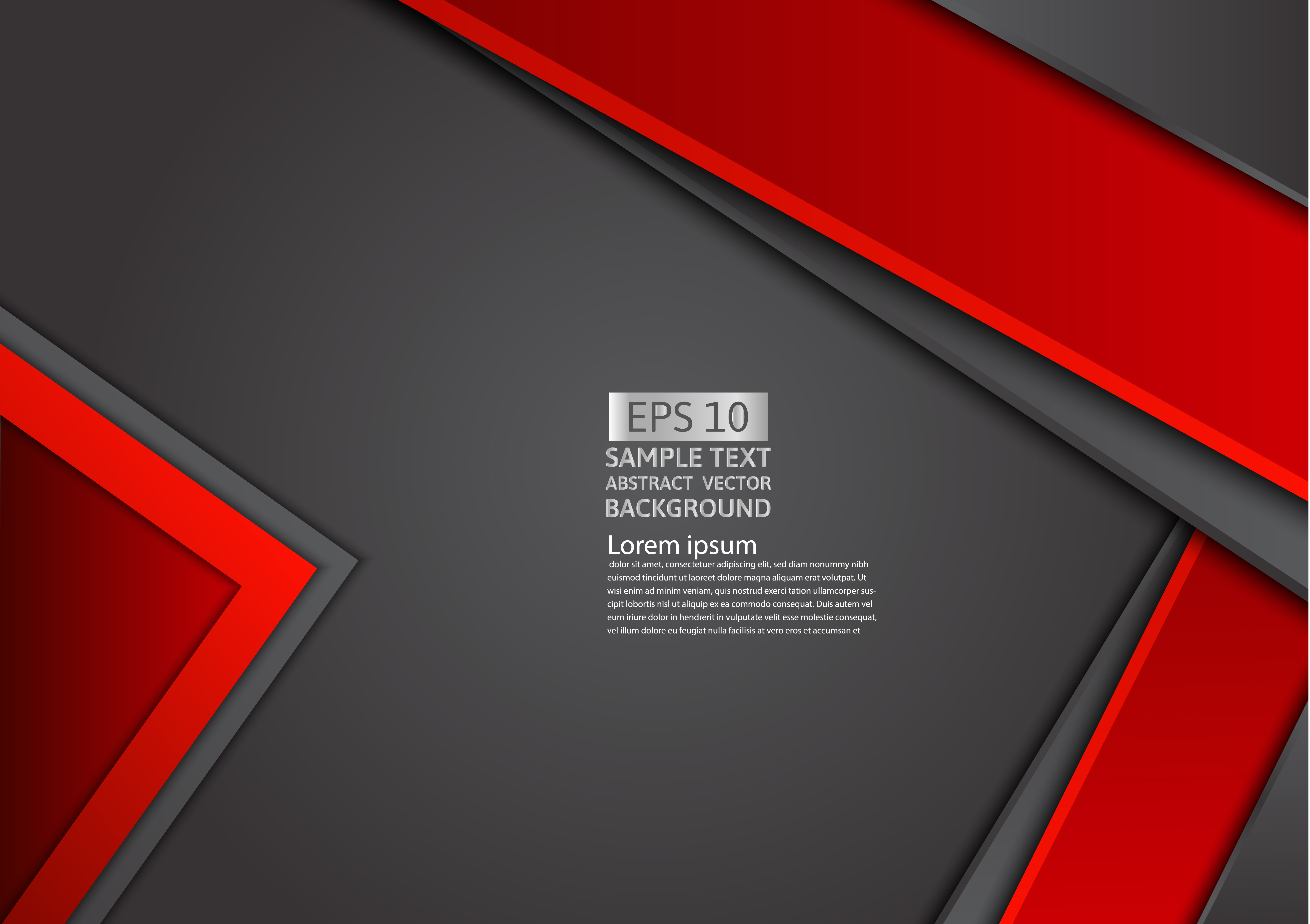 Red And Black Geometric Abstract Background With Copy Space